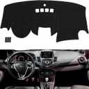 AUQDD Dashboard Cover Mat Fit for 2009 2010 2011 2012 2013 2014 2015 2016 2017 2018 Fo-rd Fiesta, Black Flannel Dash Mat, Anti-Glare, Anti-Reflection, No Peculiar Smell - Without Navigation