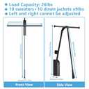 20" Heavy Duty Pull Down Closet Rod -Wall Mounted Closet Rod for Bedroom, Dorm, Small Spaces (Max 26lb Capacity)