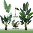 YEPDIN Artificial Bird of Paradise Plant 6 Ft Tall Fake Banana Leaf Plant for Indoors and Outdoors,Faux Palm Tree with Plastic Pot for Office and Home Decor,L1802PCS