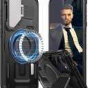 for Samsung Galaxy S25 Plus Case,S25 Plus Case with Camera Cover Stand [Compatible with MagSafe] Heavy Duty Drop Shockproof Slim Protection Rugged Magnetic Phone Case for Galaxy S25+ 6.7,Black