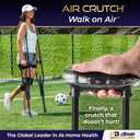 Air-Crutch Lightweight Walking Crutch, Adult Crutches for Walking with Comfortable Underarm Pads and Ergonomic Grips, Adjustable Height 4'7"-6'7", 300 lb Capacity, Black