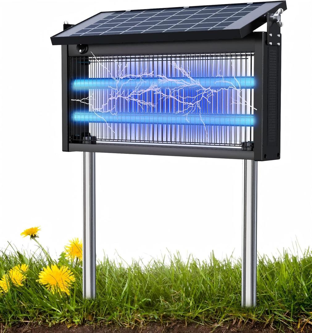 Bug Zapper Outdoor - Mosquito Repellent Outdoor Patio,Solar Bug Zapper Indoor,Waterproof Portable Fly Zapper,High Powered 4500V Mosquito Zappers Killer for Home,Patio,Camping