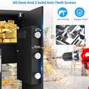 3.3 Cuft Safe Box, Home Safe with Fireproof Waterproof Bag, Anti-Theft Digital Security Lock Box with Smart Alert System, Removable Shelf, Mute Function, Personal Document Safes for Money Jewelry