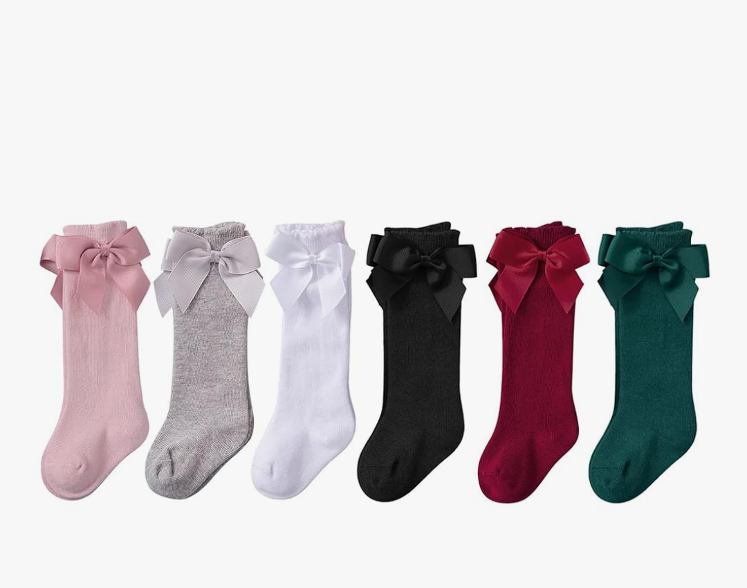 American Trends Baby Knee High Socks - Girls & Boys Newborn to Toddlers - Ruffled Tube Socks, 4 Pair 