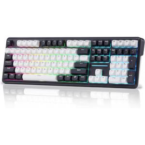 Redragon K745 PRO Wireless Gasket RGB Gaming Keyboard, 108 Keys Mechanical Keyboard w/Extra 4 Hotkeys, Hot-Swap South-Facing LED Socket, 5-Layer Noise Dampening, Round PBT Keycaps, Mint Mambo Switch (Abyssal Blue)