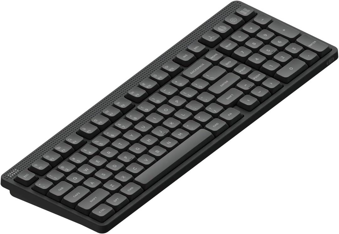 NuPhy Node100 Wireless Mechanical Keyboard, Hot Swappable Custom Low Profile Keyboard, 103 Keys Computer Gaming Keyboards, Supports Touch Gestures, PBT Keycaps, RGB Backlit, Bluetooth/2.4GHz/USB-C (Gray)