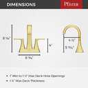 Pfister Bruxie Bathroom Sink Faucet, 4-Inch Centerset, 2-Handle, 3-Hole, NSF Certified, Brushed Gold Finish, LF048BIEBG