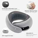 2 x Neck Pillow Airplane,100% Pure Memory FoamTravel Neck Pillow Travel Neck Support Ergonomic &Portable Design Best for Sleeping Plane Car Train Office Flight (Small Grey)