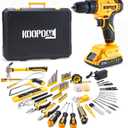 Tool Kit Box Drill Set with 21V Cordless Drill, Tool Box with Drill, Hand Drill Set for Men, Power Tool Combo for Home Repair, DIY, Handyman