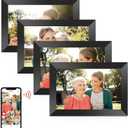 BIGASUO Digital Picture Frame, 10.1" Frameo Digital Frame WiFi with 32GB Memory, 1280x800 IPS Touch Screen, Send Photos/Videos from Your Phone Anywhere, Photo Gifts for Parents and Grandparents 4 Pack