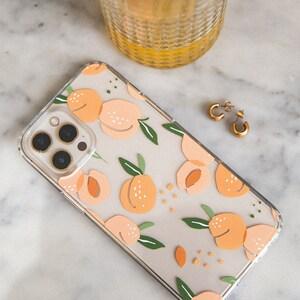 Summer Peach iPhone 15 Pro Max Case, Orange, Fruit Pattern
