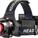 Rechargeable Headlamp 99000 High Lumens, Super Bright LED Head Lamp with Motion Sensor, 12 Modes, IPX7 Waterproof, 125 Adjustable, Zoomable Headlight for Adults, Camping, Cycling, Running (T45)