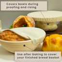 Reusable Bowl Covers for Bread Proofing(2-Pack)  Double-Layer Linen & Food-Grade TPU Liner  Elastic Cloth Cover for Sourdough, Dough Proofing, Fermentation, Food Storage (Almond & Gray)