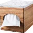 Acacia Tissue Box Marble top Natural Wood Decorative Tissue Cover for Bathroom Tissue Box Cover Cube for Home Office Table Counter Tissue Holder with stoarge Tray