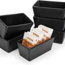 Elsjoy 6 Pack Black Ceramic Sugar Packet Holders, 5 oz Porcelain Tea Bag Bowl Sweetener Packet Holder Container for Home, Coffee Bar