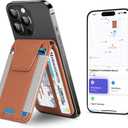 TopMade for Magsafe Wallet, Works with Apple Find My, Strongest Magnetic Wallet for iPhone 17/16/15/14/13/12 Series, Mganetic Card Holder with Adjustable Stand, 9 Cards Holder, Brown
