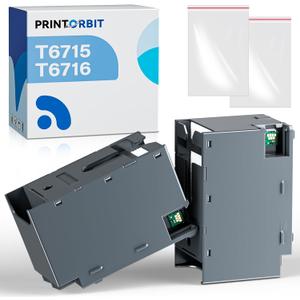 T6715 T6716 Ink Maintenance Box for Workforce Pro WF-4730 WF-4740 WF-3820 WF-4734 WF-3834 WF-4720 WF-4830 ET-4040 EC-4020 EC-4030 Printers, T671500 T671600 Maintenance Box（2-Packs）