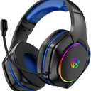 Wireless Gaming Headset for Ps5, Ps4, Pc with 7.1 Surround Sound, 360 Adjustable Microphone, 40H+ Battery, 2.4GHz USB & Type-C  Compatible with Switch, Laptop, Mac, Mobile Phone (Blue)
