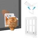 Cat Screen Door for Sliding Screen Door Pet Screen Door with Flap Lockable Suitable for Small Dog and Cat-White (8.3" X 10.3"(white))