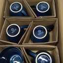 vicrays Coffee Mug Set, 12 Ounce, Set of 6, Ceramic Mug for Men, Women, Unique Glazed Mugs with Handle for Coffee, Tea, Milk, Cocoa, Cereal(blue)