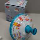 Humming Top Tin Spinning Top for Baby 18 Months and up, Classic Retro Toys for Toddler, Pump Spinner with Base, Parade Fun 7.9 Large Size