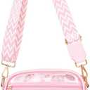 Hiflyer Clear Stadium Bag, Crossbody Purse for Concerts and Events, PVC, Adjustable Strap, Stadium Approved, 9.8x2.8x5.7 Inch | Stadium Approved, Pink