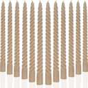 Mocha Beige Taper Candles Stick Brown Spiral Taper Candles-Set of 12 for Fall Decoration Weddings Party Church-Unscented Candles,10inch(F-Mocha Beige)
