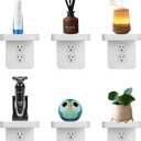 Outlet Shelf Holder Fit for Duplex Receptacle, Bathroom Decor,Cable Management,A Space Saving Solution, Homepod Mini Google Home/Echo/Smart Speakers/Electric Toothbrush/Cell Phone (Standard)