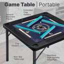 Queensell Folding Game Table with Double Sided Mat, Foldable Board Game Table for Mahjong, Domino, Poker, Puzzle, Card - 35 x 35 x 27 Inches with Storage Bag, 35.4 X 35.4 X 27.6 Inches