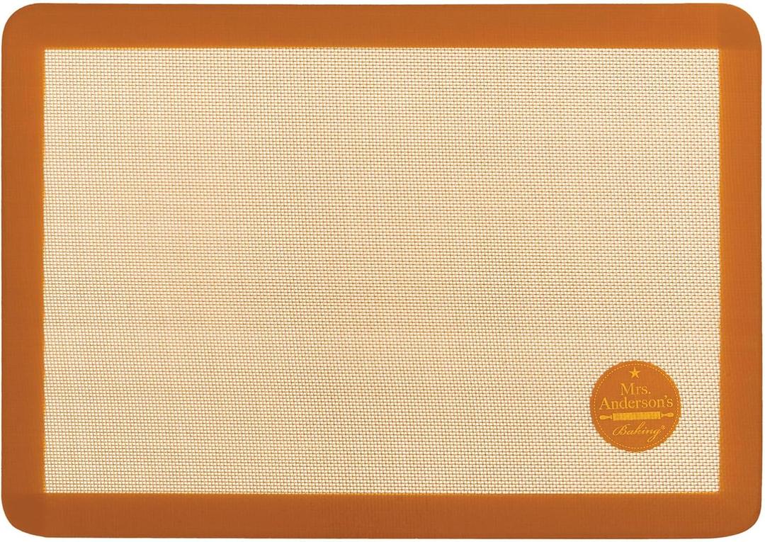 Mrs. Anderson's Baking Non-Stick Silicone Baking Mat - Reusable Oven Liner & Pastry Mat - For Breads, Cookies, Roasting & More - Bakers Essentials - Heat-Resistant to 480F - Baking Mat (16.5"L x 11.5"W)