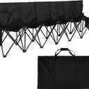 Kigley 6 Seats Folding Soccer Bench Chair Portable Team Sports Sideline Bench for Football Camp Travel Events Outdoor Seating with Storage Bag (Black)
