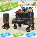 Beach Wagon with Big Wheels for Sand,400L Double Decker Wagon with Extender