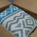 MontVoo Outdoor Rug Carpet 10x14 Waterproof-Patio Rug Mat Reversible RV Camping Rug Picnic Mat Plastic Straw Outside Rug for Balcony Porch Deck Beach-Boho Outdoor Area Rug for Patio Decor Colorful (10x14 FT, Blue&grey)