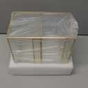 Glass Tea Bag Organizer for Counter, 2-Tier Teabag Organizer Storage Holder for Tea Bags, Glass Caddy Box Containers, Rack Teabag Station Stand for Cabinet Kitchen, 2-Tier, Gold