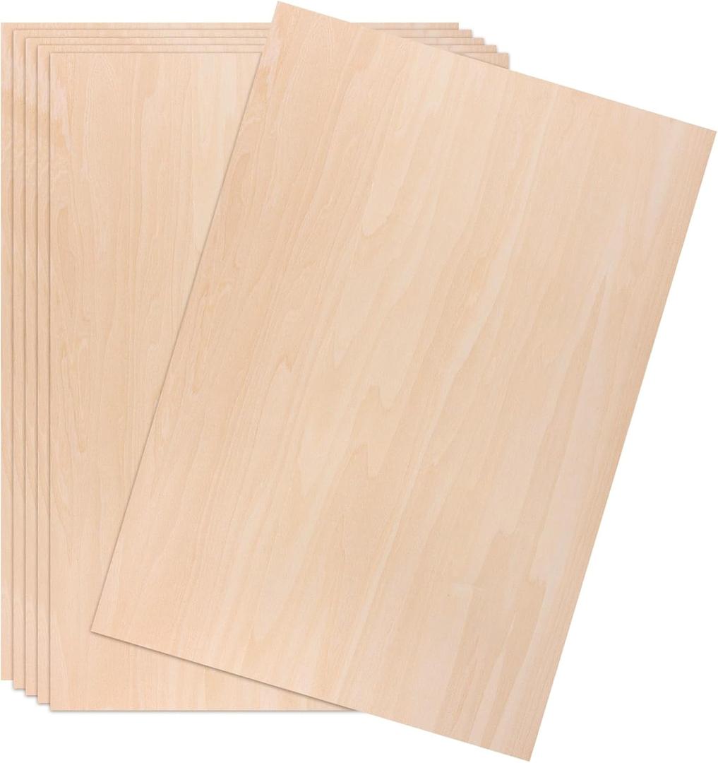 6 Pack 12 x 17 x 1/4 Inch Basswood Boards, Unfinished Wood Boards Solid Plywood Sheet Boards for Wood Burning, Architectural Models, DIY Crafts
