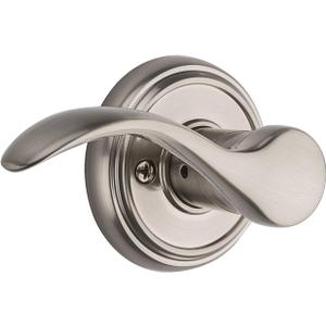 Baldwin Tobin, Half Dummy Door Left Handed Lever, Non-Turning Door Handle for Closet, French Door, With Microban Protection, in Satin Nickel