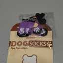 PUPTECK Anti-Slip Dog Socks with Double Sides Grips for Small Dogs Hardwood Floors Prevents Licking, Dog Shoes for Hot Pavement Traction Control Paw Protector for Senior Dogs (X-small (4 Count), Purple)