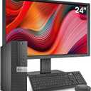 Dell OptiPlex Desktop Computer with 24 inch Monitor PC and Monitor Bundle, i7-6700 3.4GHz,16GB Ram New 512GB SSD,Intel AC7260 Built-in WiFi Bluetooth,HDMI,Refurbished Desktop,Windows 10 Pro