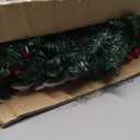 9FT Lighted Christmas Garland Battery Operated with Red Berries & Pine Cones, Outdoor Christmas Garland for Stairs, Artificial Prelit Christmas Galands with Lights