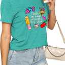 Teacher Shirts for Women Teacher Gifts Short Sleeve Shirts Graphic Tees Summer Tops 2025 (S)