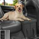 LIONROGE Car Back Seat Extender for Large Dogs up to 200lbs,Dog Car Back & Front Seat Extender with Storage,Prevent Your Dogs from Falling Off The Seat (Light Grey)