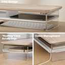 Fenge 42.5" Dual Monitor Stand with Clear Acrylic Legs, Oak
Clear Acrylic, Storage Compartment, 2-tier Home Office Monitor Riser, Wide Large Desktop Shelf Fit Monitor/Laptop/Printer