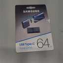 SAMSUNG Type-C USB Flash Drive, 64GB, Transfers 4GB Files in 15 Secs w/Up to 300MB/s 3.13 Read Speeds, Compatible w/USB 3.0/2.0, Waterproof, 2022, Blue, MUF-64DA/AM