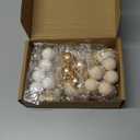 Khaki Balls Cake Topper Boho Grass Cake topper Khaki White Gold Pearl Balls Happy Birthday Cake Decorations for Wedding Birthday Boho Themed Supplies (Khaki)