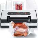 Upgraded Vacuum Sealer for Liquid, SEATAO 90Kpa Vacuum Sealer Machine for Dry/Moist/Liquid Food, Easy-Lock Handle, Double Heat Seal, Built-in Cutter and Bag Storage & Removable Drip Tray (5188M)