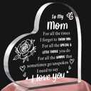 Gifts for Mom From Daughter Son, Heart Shaped Acrylic Block For Moms - I Love You Cute Mum Plaque Thanksgiving, Birthday, Christmas Gift for Mom Idea (Heart 3.9" x 3.9" x 0.6")