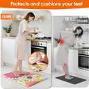 Kitchen Mats for Floor,Cushioned Rug Anti-Fatigue Mats for Kitchen Decor Accessories,Waterproof Non-Slip Mat and Rug for Office,Floor,Laundry 17.3"*28",Mutil-Pink