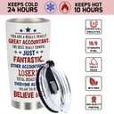 Accountant Gifts for Women Men, Accounting Gifts for Accountants - Funny Birthday Gifts for CPA Financial Advisors, 20 OZ Accountant Stainless Steel Insulated Travel Coffee Tumbler Cup