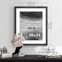 PEALSN 20x24 Picture Frame Set of 2, Display Pictures 16 x 20 with Mat or 20 x 24 without Mat for Wall Mounting Display, Poster Frames, Black