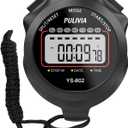 Sports Stopwatch Timer, Single Lap Split Digital Stop Watch for Sports Kids Coaches Swimming Running, Black